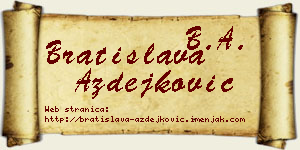 Bratislava Azdejković vizit kartica
